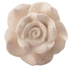 Cream And Pink Big Rose Crackle Ceramic Cupboard Knobs